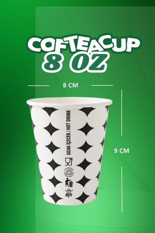 Yıldızlı Karton Bardak 50 Adet 8 Oz - 240 Ml 50