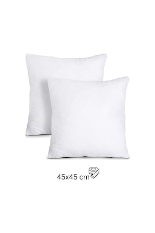 1 Adet 45x45 Cm Boncuk Elyaf Dolgu İç Yastık Beyaz