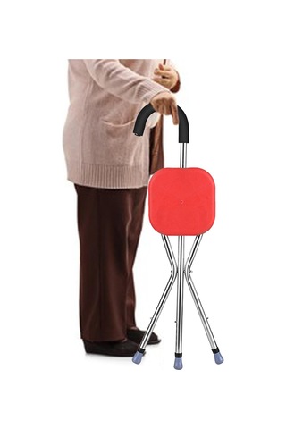Dolıty Sandalye Katlanabilir 100kg Kapasiteli Yürüme Kırmızı