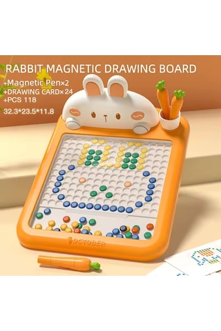 Tineke Manyetik Kodlama Oyuncağı Çizim Tahtasında Boncuk Havuç