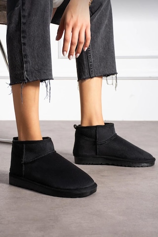 Kadın Mini Süet Içi Tüylü Yüksek İnce Taban Kışlık Bot & Bootie Siyah