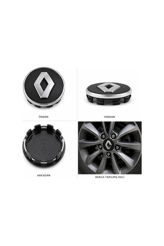 Renault Fluence / Jant Göbeği Göbek Kapağı 4 Adet Jant Orta Kapak