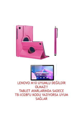 Trendsshop Tab M10 3.nesil Tb328fu Unisoc T328xu Zaae0015tr 360 Dönerli Kılıf 3lü Set Pembe