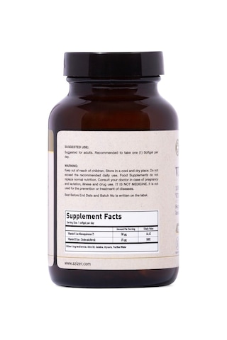 2'li Fırsat Paketi - Vitamin D3 1000 Iu & Vitamin K2 60 Kapsül X2 - Şekersiz Gdo'suz