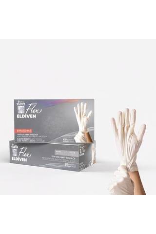 Flex Hi-tech Tpe Tek Kullanımlık Eldiven 100'lü Lateks İçermez, Pudrasız, Gıdaya Uygun, Elastik Ve Dayanıkl
