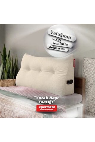 Yatak Başı Yastığı Sırt Ve Bel Destek Yastığı 160 Cm Bej