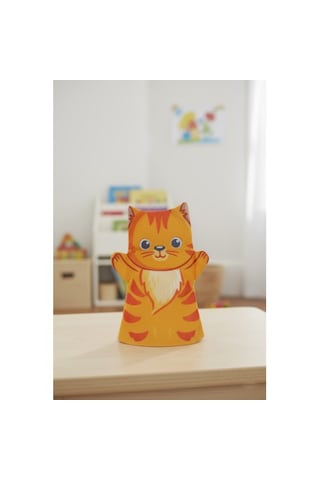 Toys2you Büyük Boy Keçe El Kuklası - Aslan Bej - Turuncu