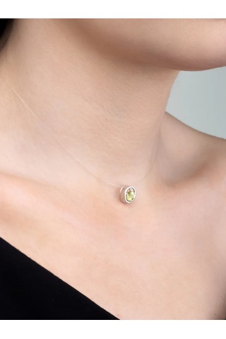 Uvelirnye Tradicii Doğal Krizolitli 925 Ayar Gümüş Kolye 219801152