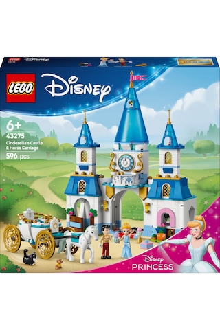 LEGO® ǀ Disney Princess Sindirella’nın Şatosu ve At Arabası 43275 - 6 Yaş ve Üzeri Prenses Seven Çocuklar için Oyuncak Yapım Seti (596P)