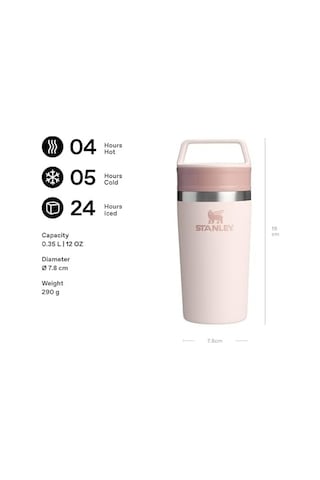 Cafe To-go Travel Mug Termos Bardak, 0.35 Litre, Pembe Kuvars Rose Quartz