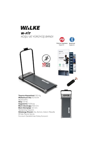 Walke G-pro Bluetoothlu Uygulamalı Uzaktan Kumandalı Koşu Bandı Yürüyüş Bandı