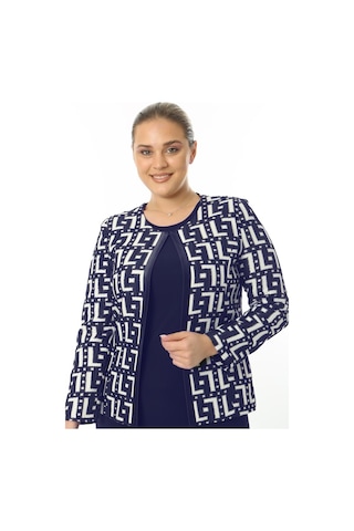 Ladies First Büyük Beden 3839 Lacivert Ceket+bluz Takım 001