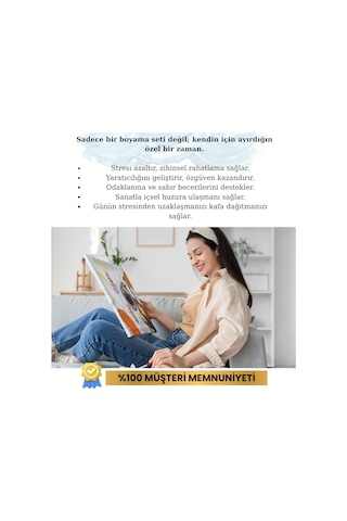Sayılarla Boyama Tuval Hobi Seti Sahilde Laleler Temalı Fırça Ve Boya Dahil Set Çıtalı 40x50 Cm Kendin Yap Sayılarla Tuval Boya Kiti Kasnaklı