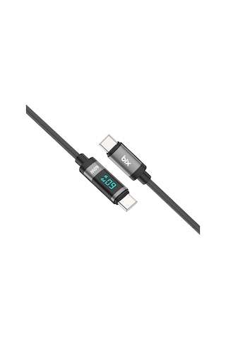 Bix BX06CC Type-C to Type-C 60 W Dijital Ekranlı Şarj Data Kablosu