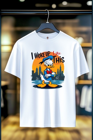 Book Orbook Sleepy Duck %100 Heavy Cotton Premium Kalite Unisex T-shirt Beyaz