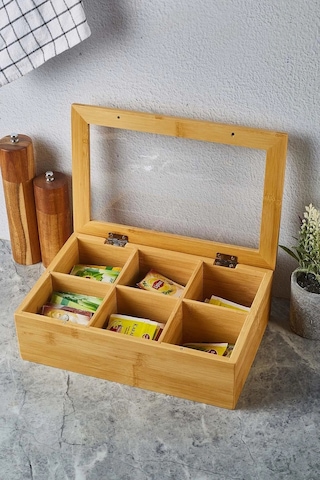 Perotti Orso Bambu 6 Bölmeli Çay Kutusu 16616 Ahşap