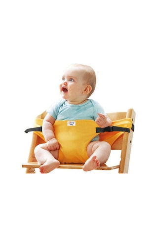 Kumaş Mama Sandalyesi Mama Sandalyesi Emniyet Kemeri Sarı