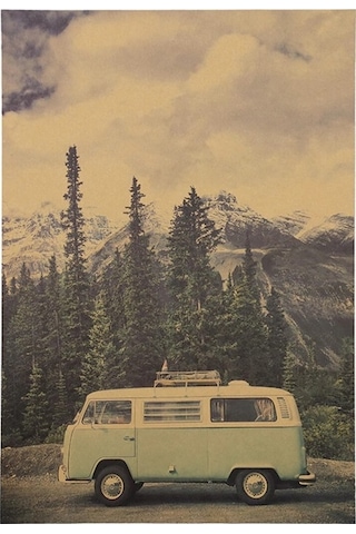 Volkswagen T1 Minibüs Vosvos Retro Kraft Poster Af027