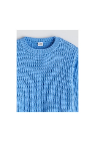 LC Waikiki Alıta Cıty Farkıyla Lcw Kids Mavi Oval Yaka Kız Çocuk Triko Kazak Mavi - 925578123 Mavi
