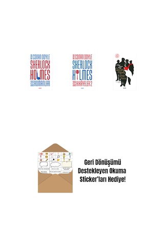 Sherlock Holmes - Bütün Romanlar Ciltli + Sherlock Holmes - Bütün Hikayeler 2 Ciltli + Sherlock Holmes - Korku Vadisi + Okuma Sticker'ları