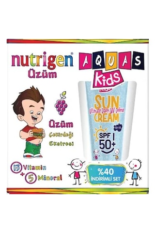 Nutrigen Üzüm 200 ML + Aquas Kids Çocuk Güneş Kremi SPF50+ 100 ML