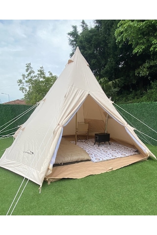 Campout Callısto 4 Mt Kanvas Kamp Çadırı Krem
