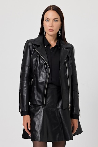 Diana Siyah Kadın Deri Mont Siyah