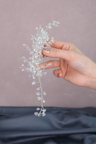 FdayAksesuar Gelinlere Özel Deren Kristal Boncuklu Gelin Tacı Saç Aksesuarı FRDY31679