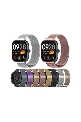 Xiaomi Redmi Watch 4/watch 5 Uyumlu Hasır Metal Örgü Işlemeli Mıknatıslı Kordon Kayış