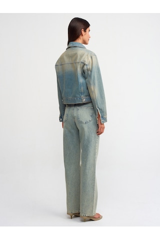 Dilvin Tint Yıkama Orta Boy Denim Mont Tint Mavi