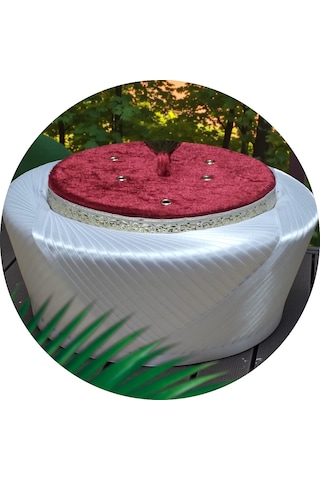 Fabrikam06 Saten Sultan Çapraz Sarık Bordo Sarık İmam Veya Cami Sarığı Özel Elyapımı Sarık 60 Cm S126 Bordo Açık Krem