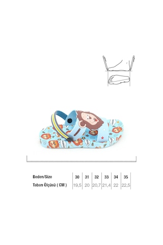Gezer Yazlık Erke Çocuk Islak Zemine Uygun Günlük Havuz Plaj Terlik-sandalet Mavi