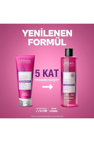 Urban Care Intense Keratin Yoğun Hasar Onarıcı Saç Bakım Şampuanı, 350 Mililitre, Vegan
