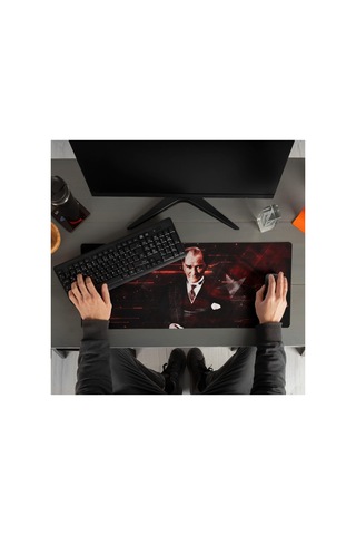 sepeti Atatürk Tasarımlı Ay Yıldız 70x30 Mousepad
