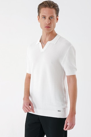 Efor Slim Fit Polo Yaka Kısa Kol %100 Pamuk Beyaz Triko Tr 868 Beyaz