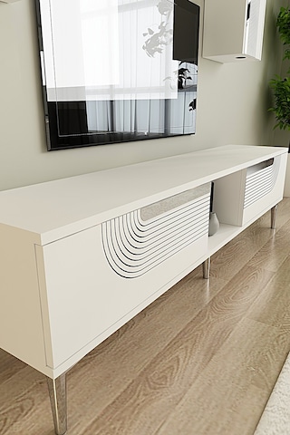 Tvr1502bs Meyra Tv Ünitesi Takımı Beyaz-silver 150cm