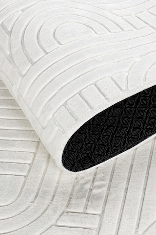 Tropikal Home Bambu Dokulu Modern Desenli Kaymaz Taban Lüx Dört Mevsim Yıkanabilir Halı Yolluk Krem