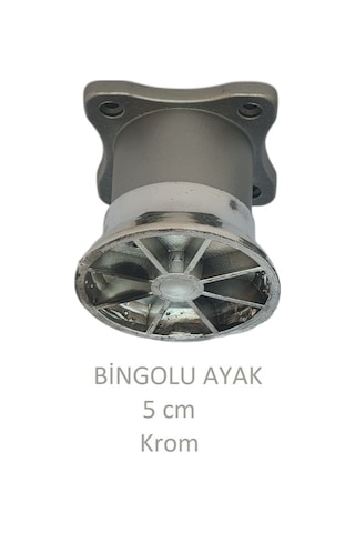 Bingolu Ayak, Plastik, 5 Cm Vidalar Dahil, Krom Krom