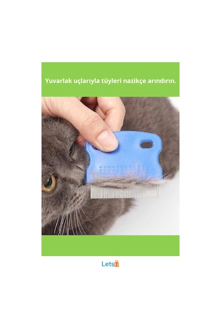 Nazik Metal Dişli Kedi Köpek İçin Bit Pire Tarağı