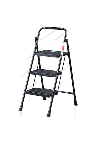 3 Basamak Siyah Merdiven Geniş Basamaklı EUROTOWER