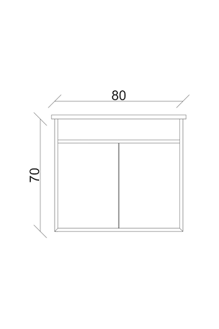 Aras Lavabolu Asma Alt Dolap Antrasit/Atlantik Çam 80X44X58 Cm Antrasit - Atlantik Çam