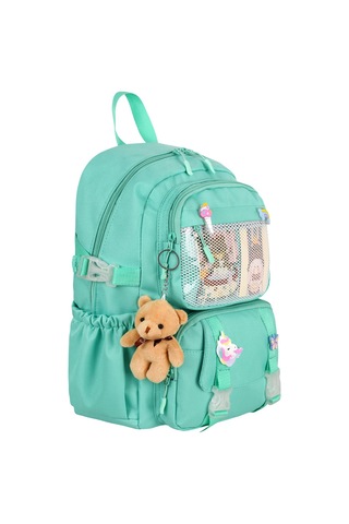Waddell Kawaii Kore Tarzı Aksesuarlı İlkokul Sırt Ve Beslenme Çantası Su Yeşili 25001 Yeşil