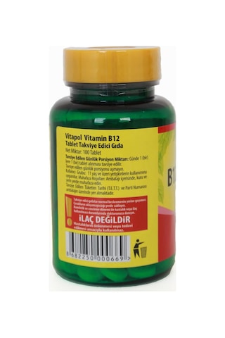 Vitapol Vitamin B12 100 Tablet Şubat 2024 2 Kutu