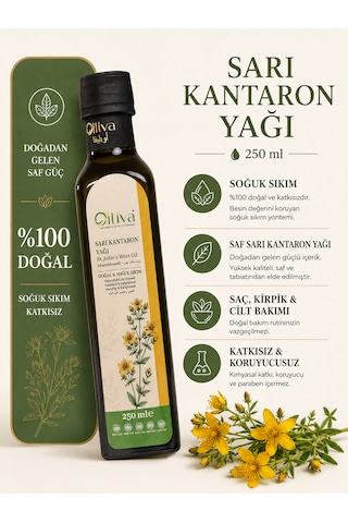 Oılıva Sarı Kantaron Yağı 250 Ml %100 Saf Ve Doğal, Soğuk Sıkım, St. John S Wort Oil
