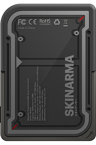 Skinarma Nexus Mecha Kablosuz Powerbank Ve Pd Hızlı Şarj Özellikli Metal Standlı 20w 5000mah Siyah