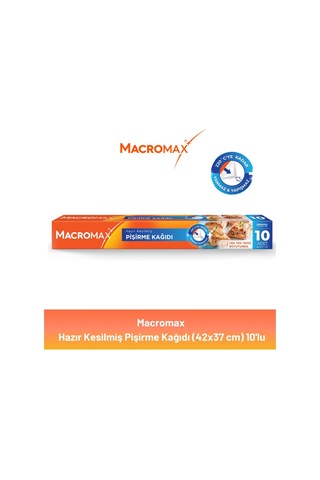 Macromax Hazır Kesilmiş Pişirme Kağıdı 10'lu