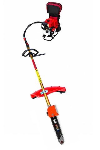 Benzinli Sırt Tırpan + Çift Toprak Çapalama + Dal Budama Aparatı Set 52 Cc 4.6 Hp Bc520