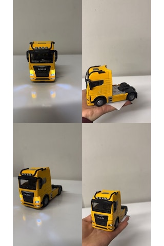 Man Oyuncak Tır Taşıyıcı Man Kupa Model Diecast 12cm Maket Koleksiyon Sarı