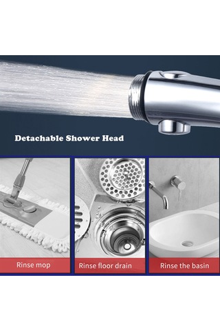 Xindoker Chrome Kapaklı El Tipi Duş Başlığı - Tek Tuşla Suyı Durdur, 3 Fonsiyonlu Yağmur, Sprey, Karışık , Ayrıntı Temizliği İçin Ayırılabilir, Evrensel 4 Parça Bağlantı Diğer