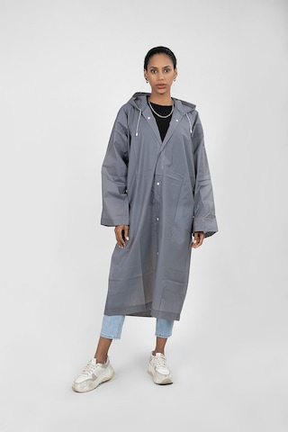 Polo55.sport.1855 Gri Kapüşonlu Çıtçıtlı Yağmurluk Ve Rüzgarlık Gri